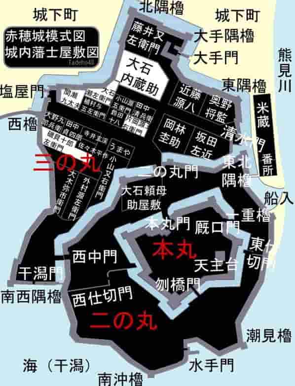 赤穂城跡模式図